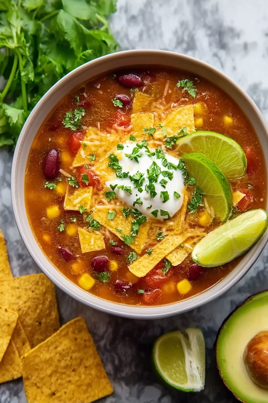 A bowl of soup with a dollop of sour cream on top.