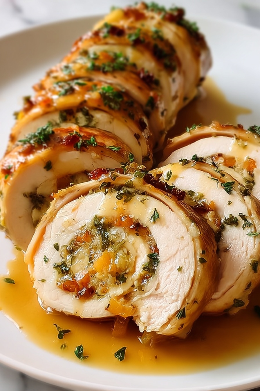 Chicken Roulade with Broccoli and Cheese.