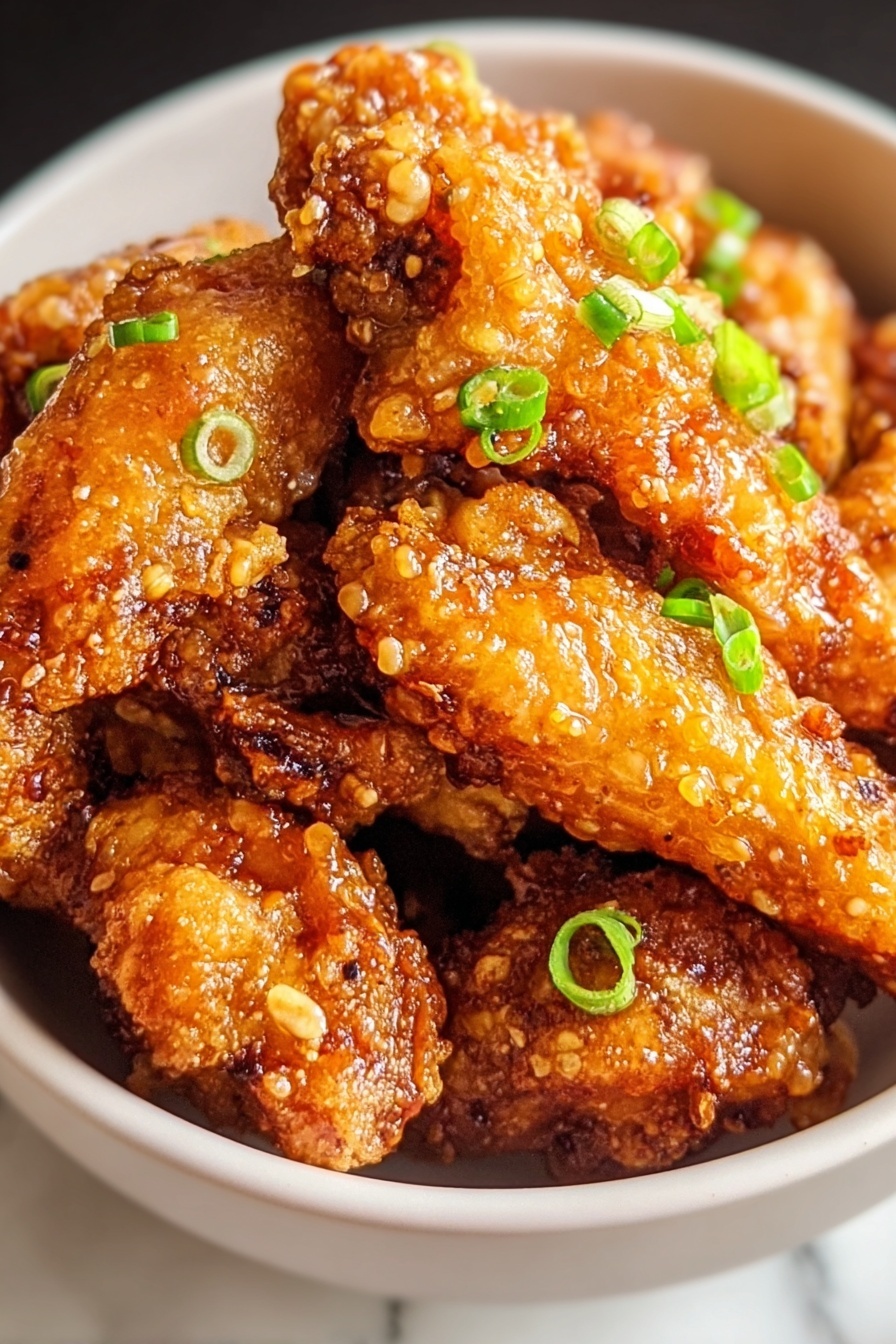 A bowl of crispy dry rub chicken wings.