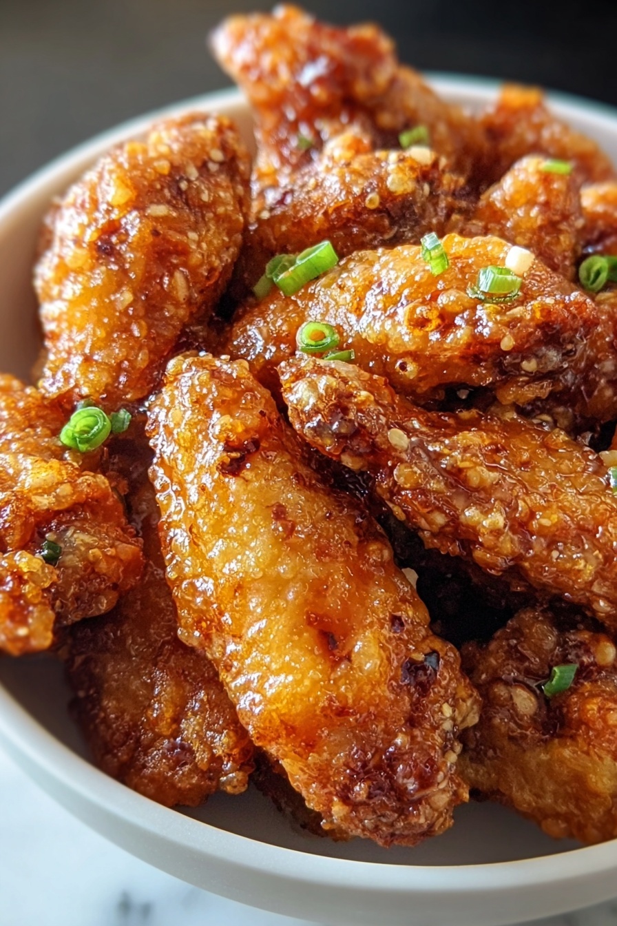 A bowl of crispy dry rub chicken wings.