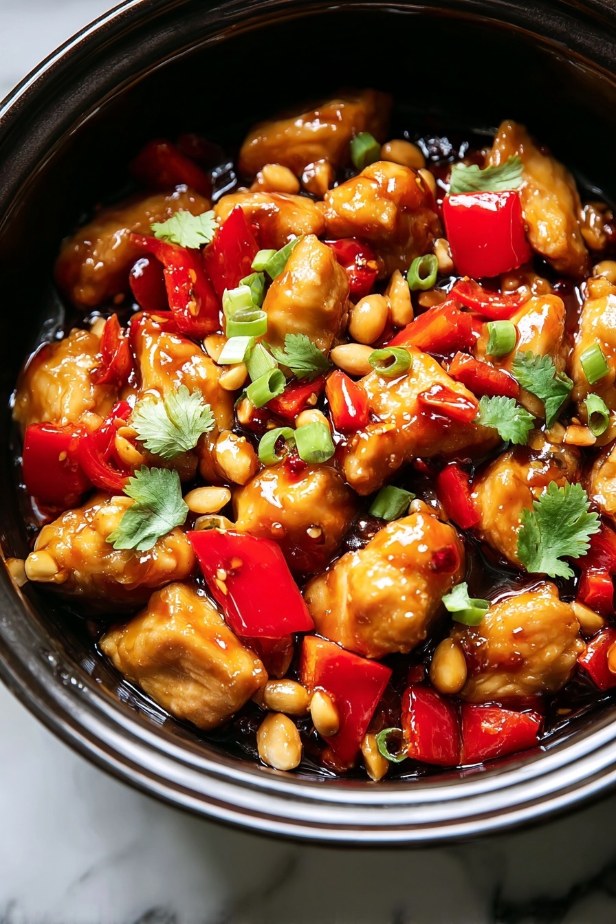 A bowl of Kung Pao Chicken.