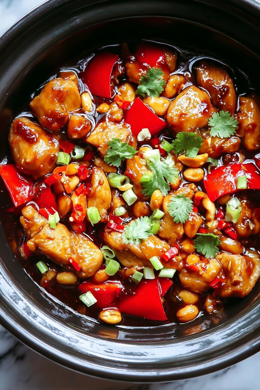 A bowl of Kung Pao Chicken.
