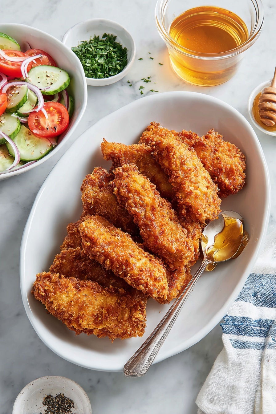 A plate of crispy hot honey chicken.