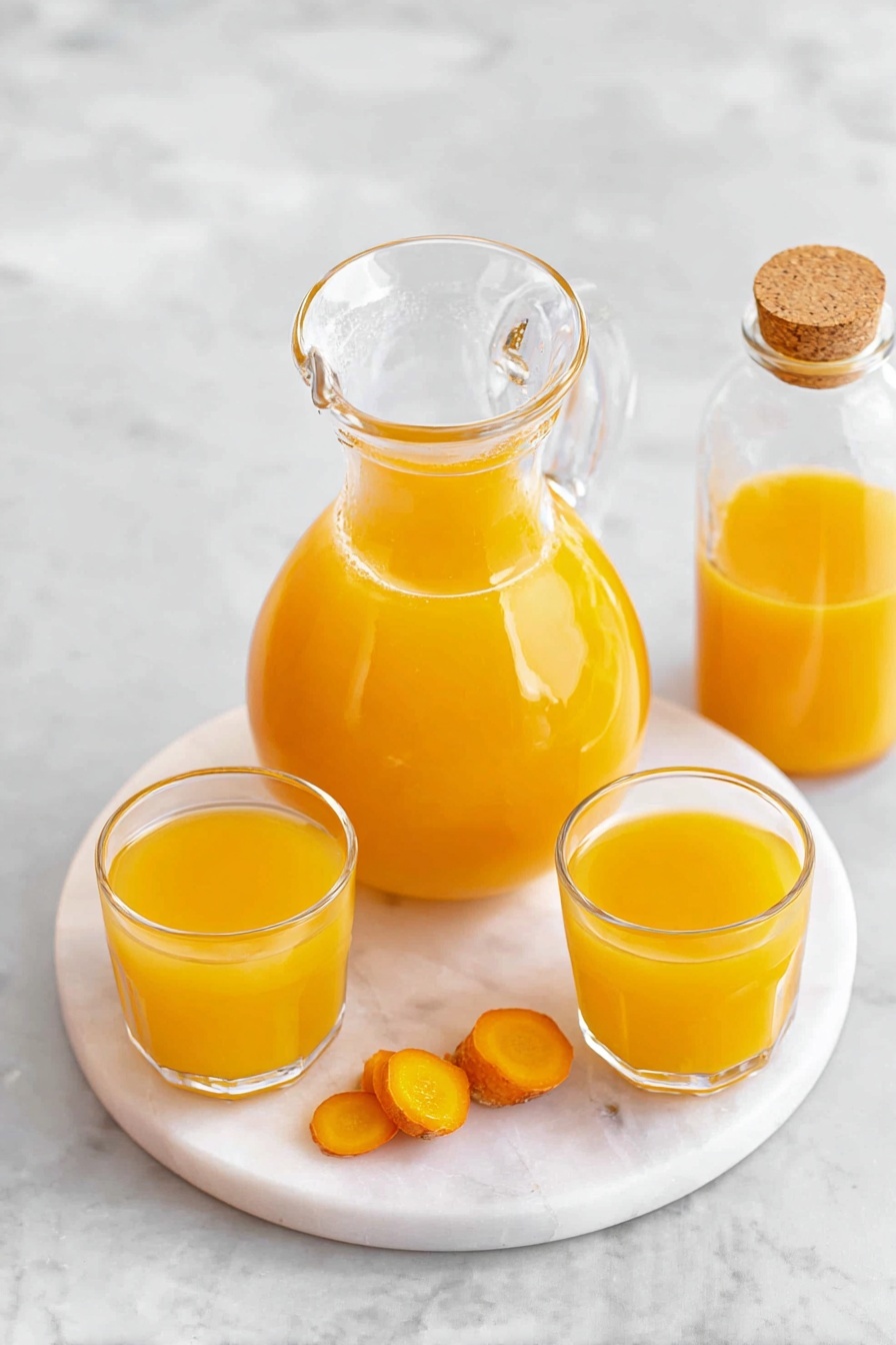 A glass of orange juice with a cork in it.