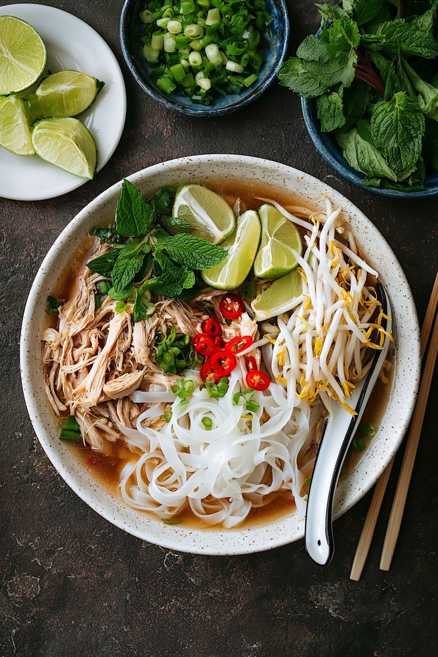 A bowl of soup with noodles, meat, and vegetables.