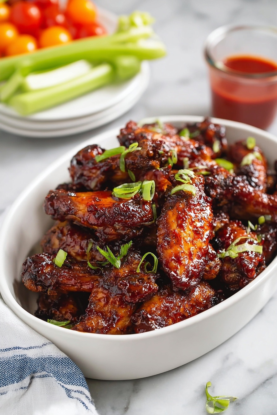 A bowl of chicken wings with a side of celery.