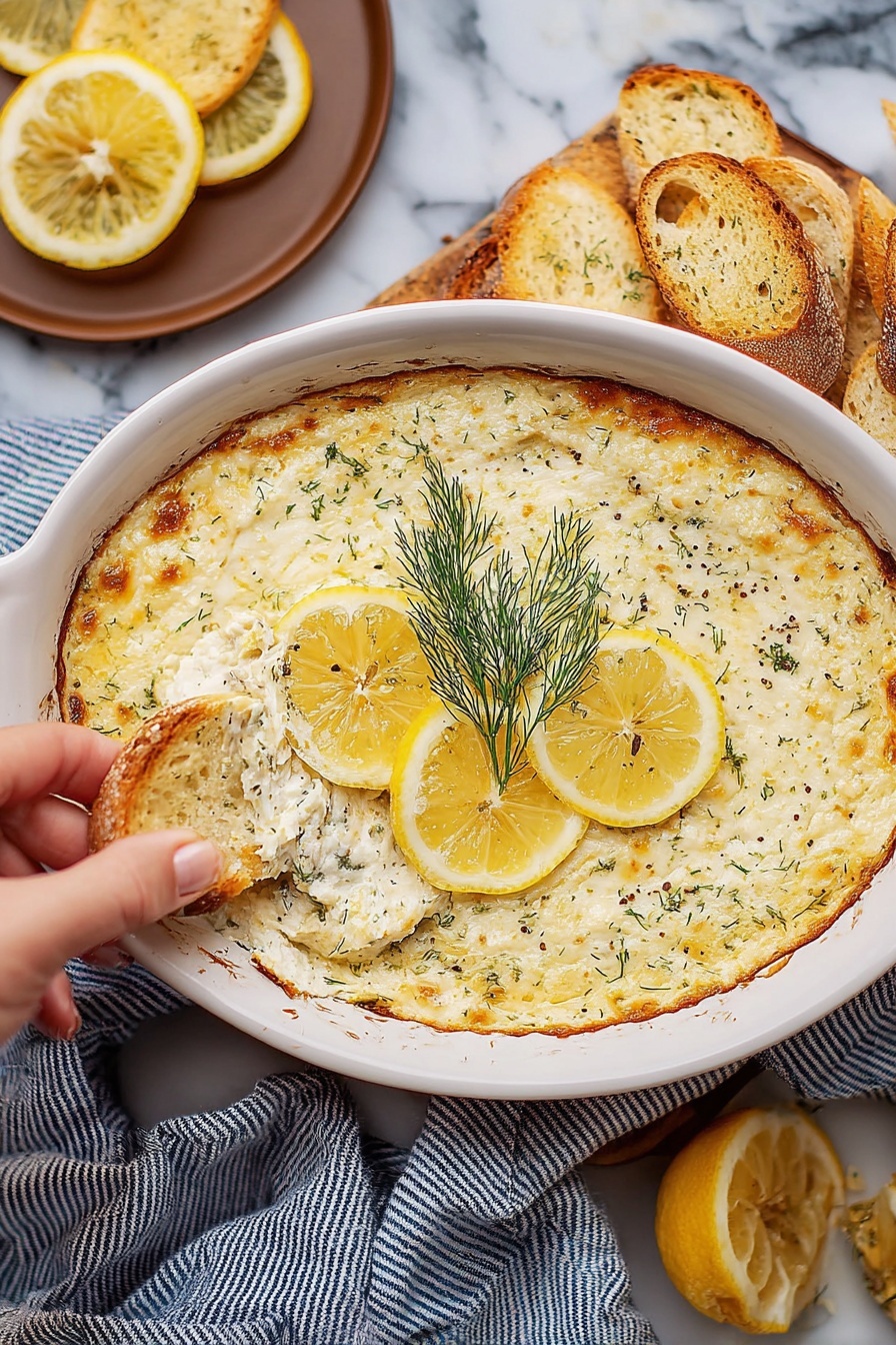 A bowl of food with a lemon wedge on top.