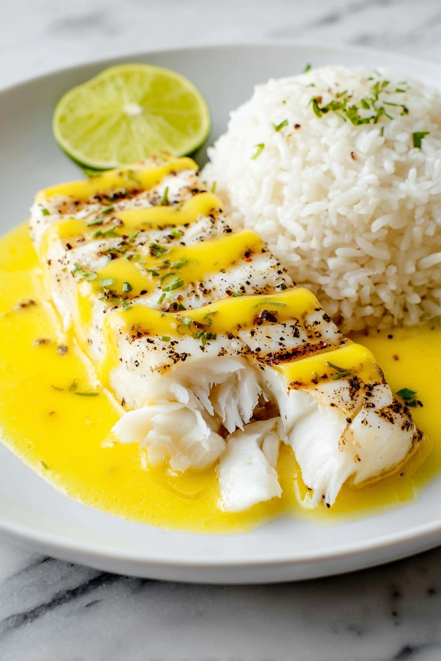 A plate of food with fish and rice.