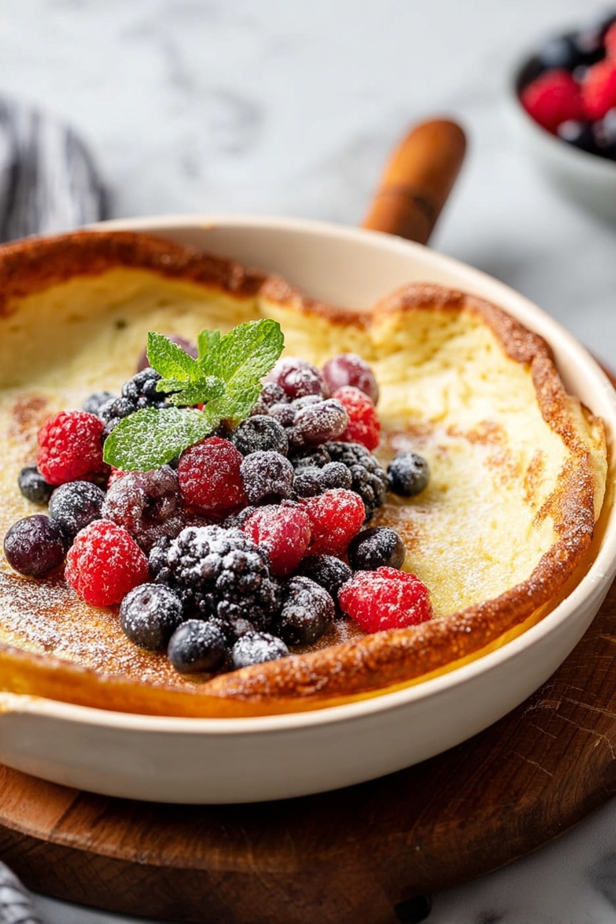 A bowl of food with berries on top.