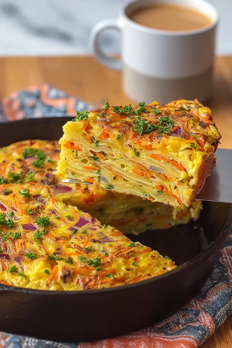 A slice of veggie crinkle cake.
