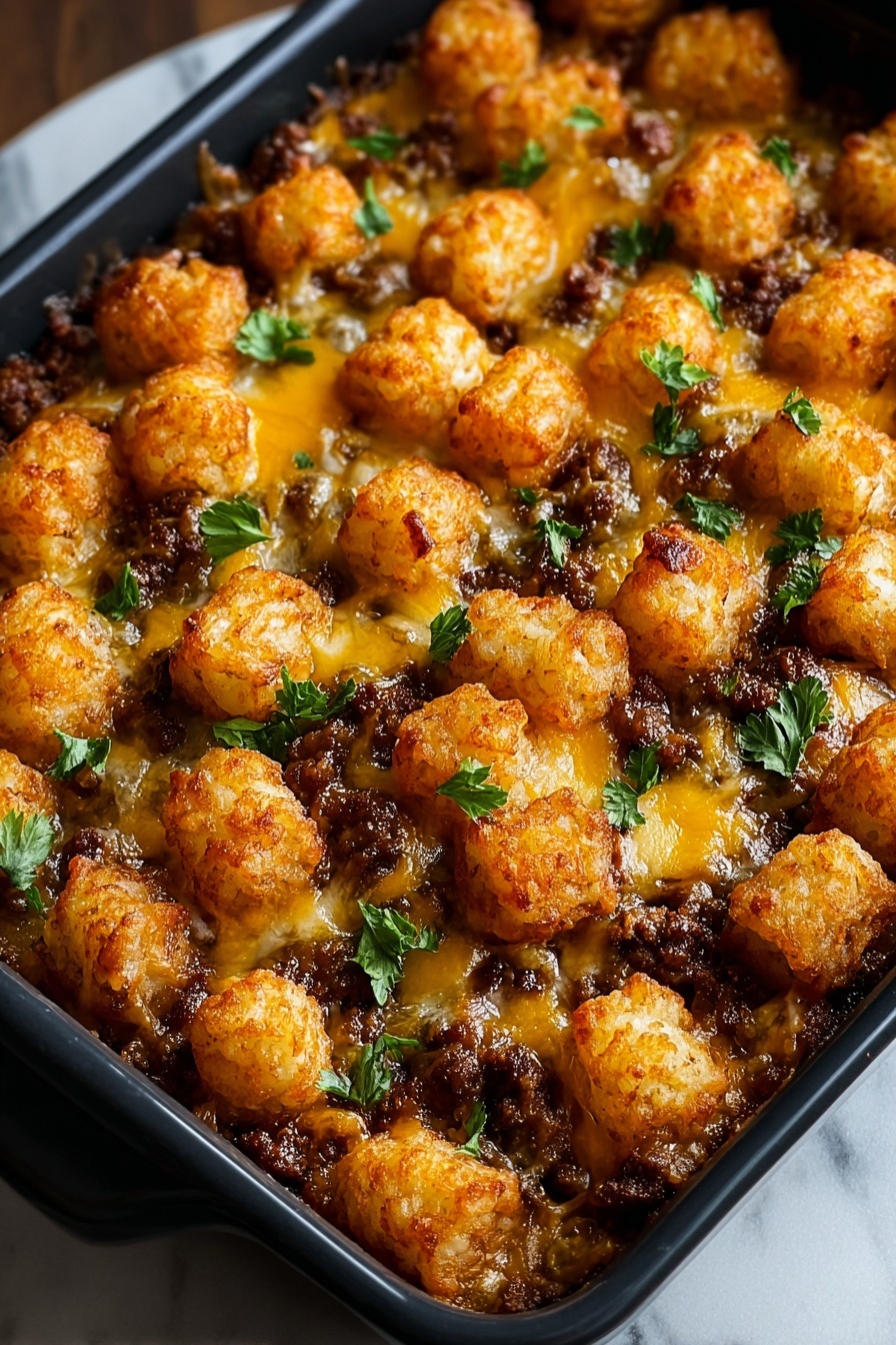 A dish of food with a yellow sauce and a green garnish.