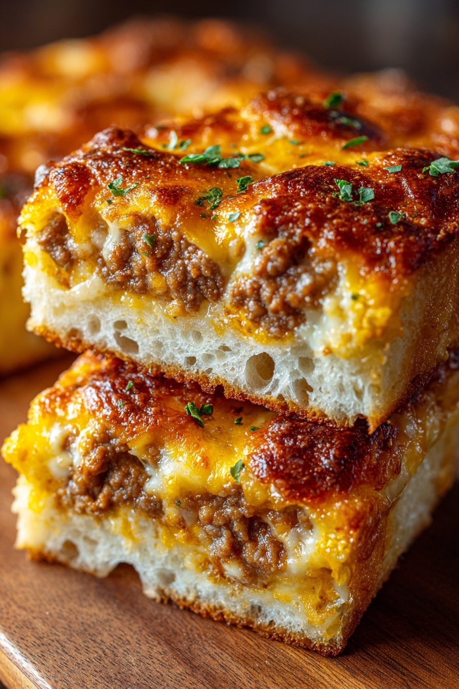 A slice of sausage and cheese crescent bake.