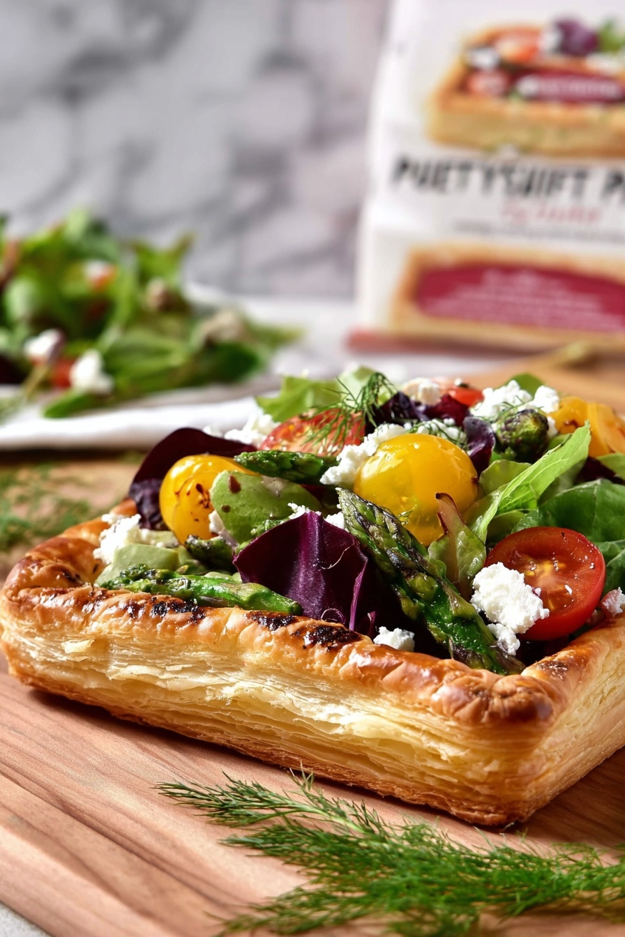 A close up of a salad in a pastry.
