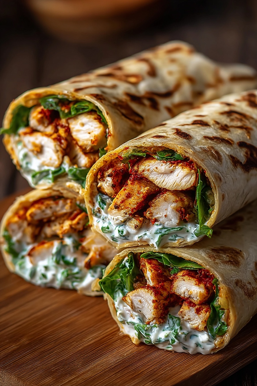 A crispy air fryer chicken wrap.