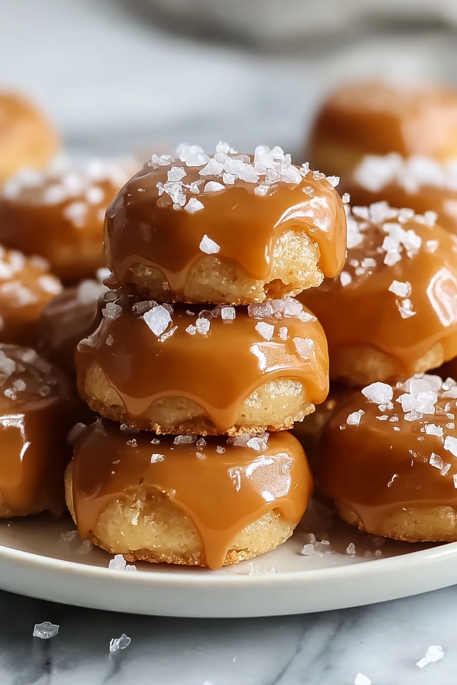 A plate of donuts with a brown glaze and sugar.