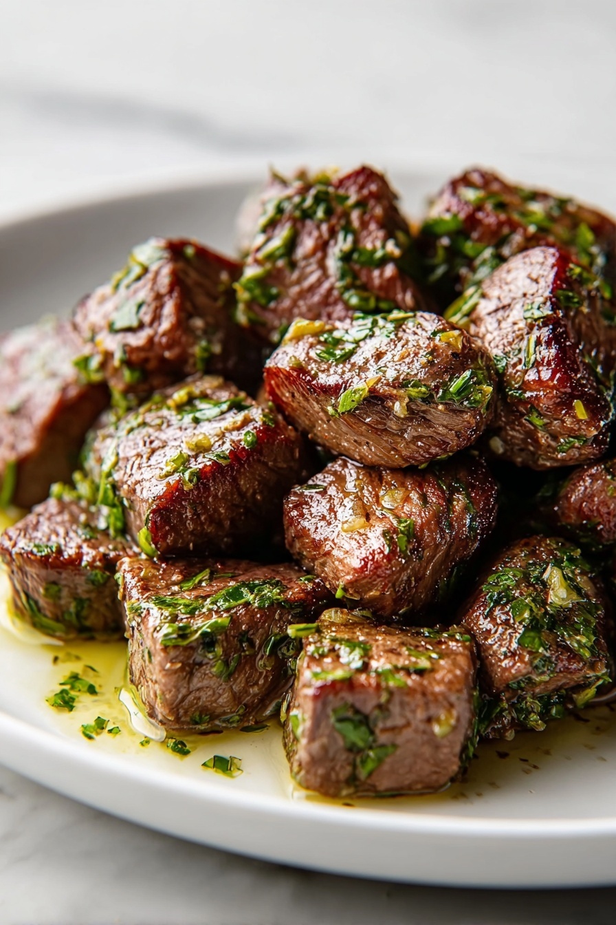 A plate of meat with a green sauce.