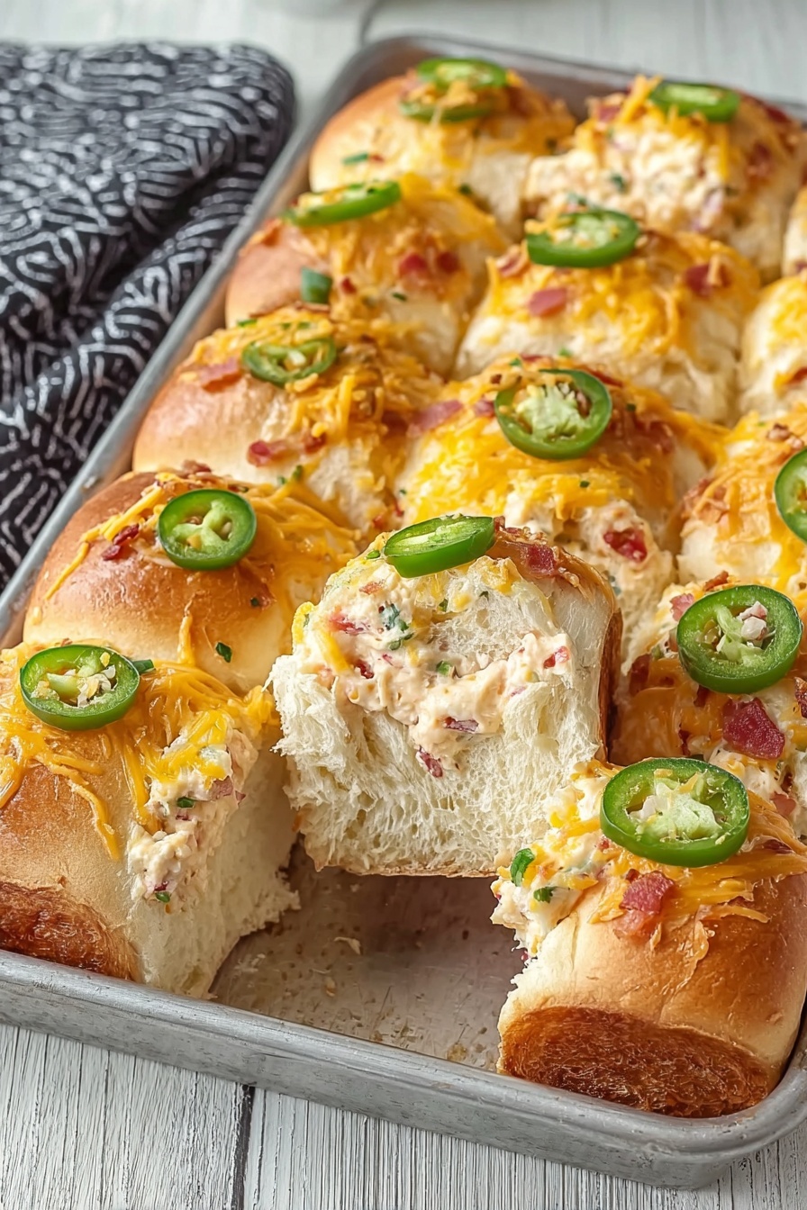 Jalapeño Popper Rolls on a tray.