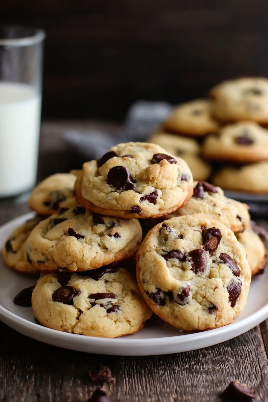 A plate of Irish Cream Chocolate Chip Cookies.
