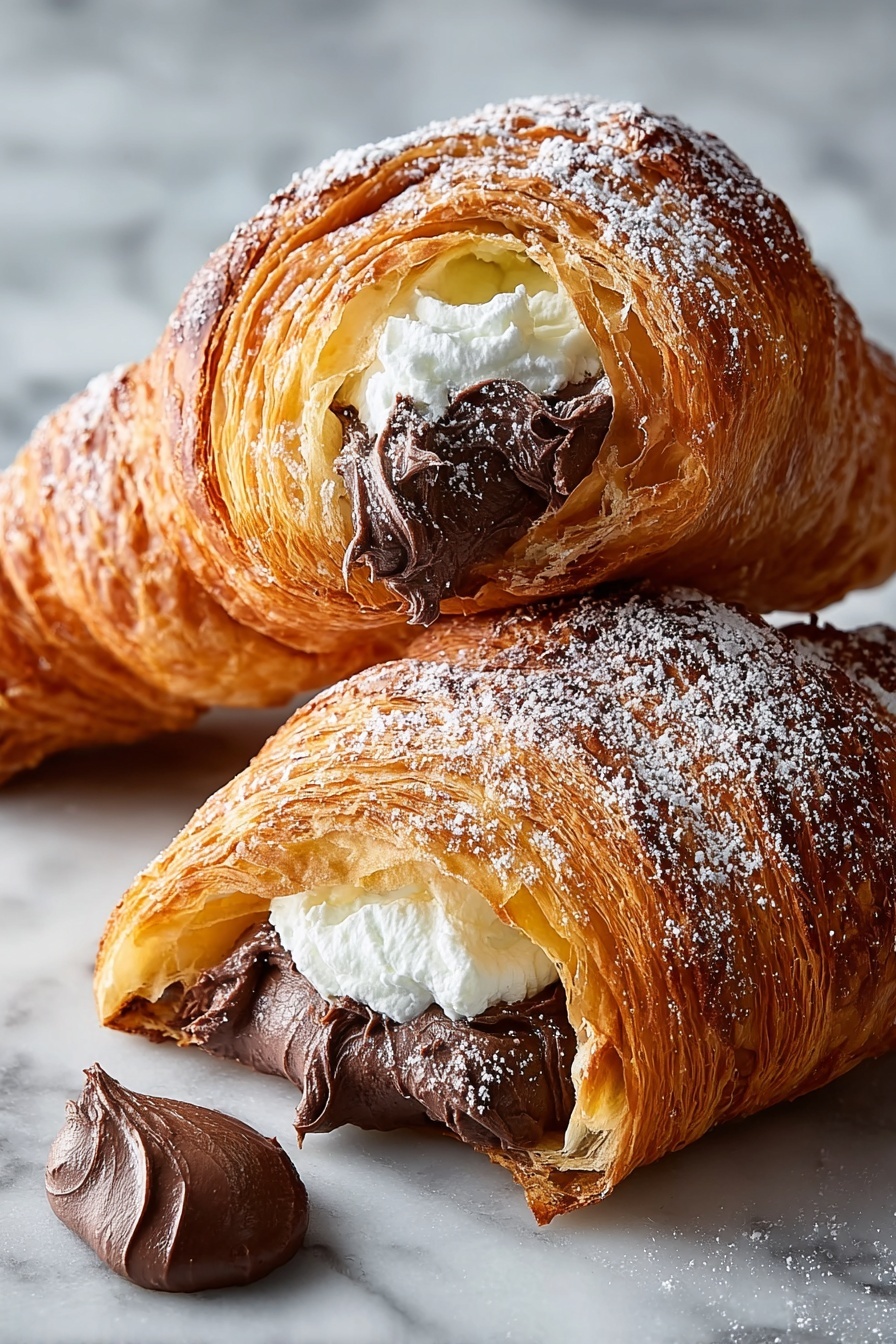 A pastry with chocolate and whipped cream.