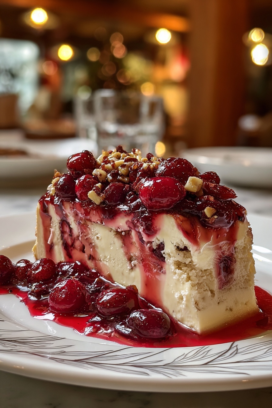 A slice of cranberry cheese log.