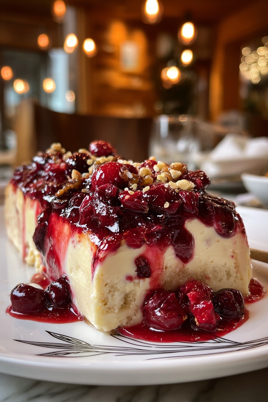 A slice of cranberry cheese log.