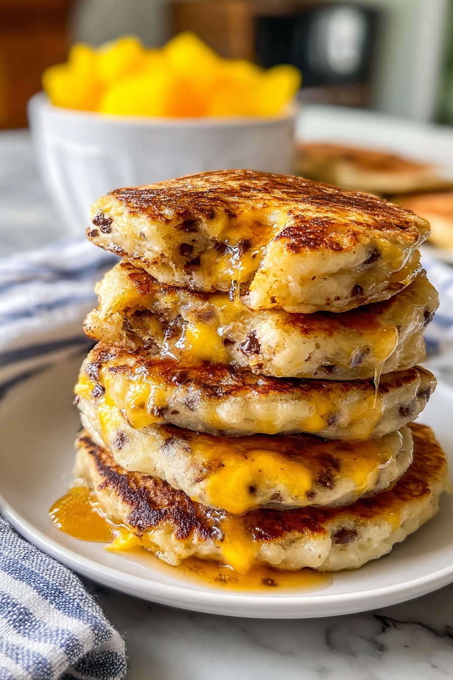 A stack of delicious McGriddle bites.