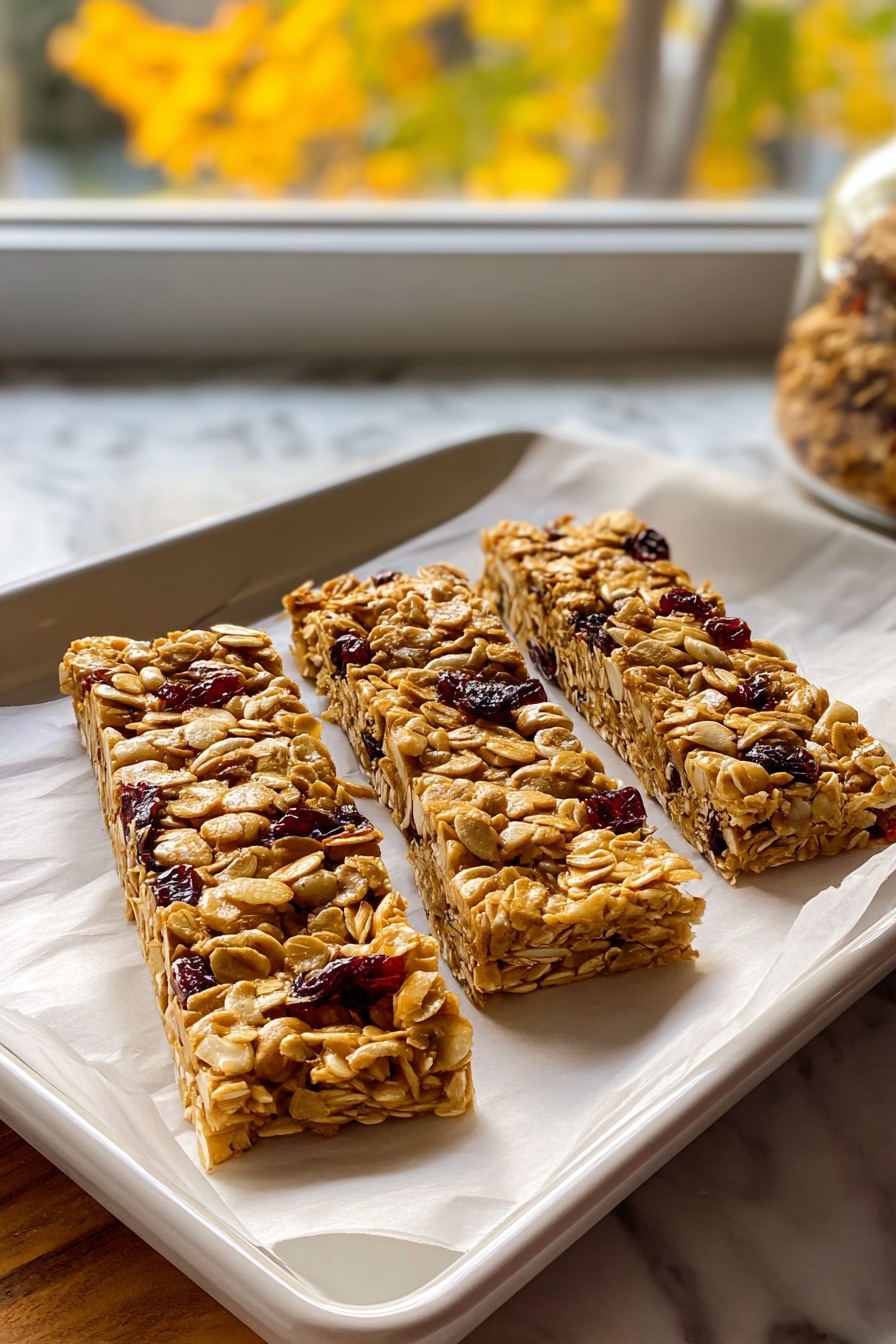 Three slices of granola bars.