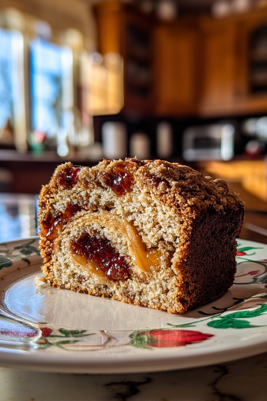 A slice of cake with fruit in it.