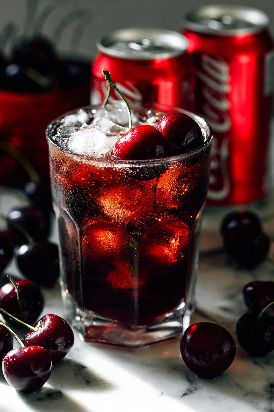 A glass of cherry coke margarita.