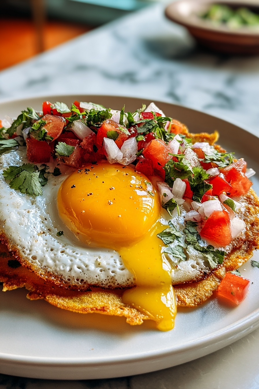 A plate of food with a fried egg and tomatoes.