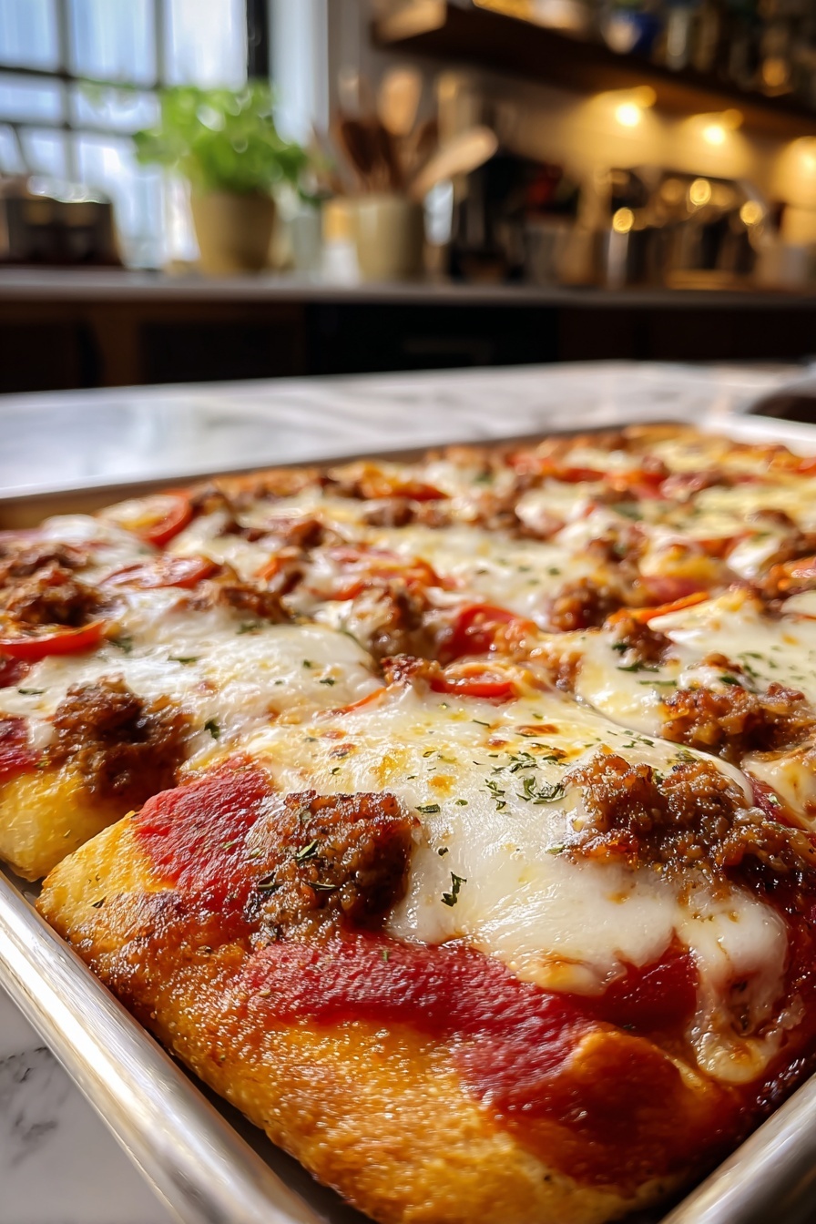 A pizza with pepperoni and cheese.