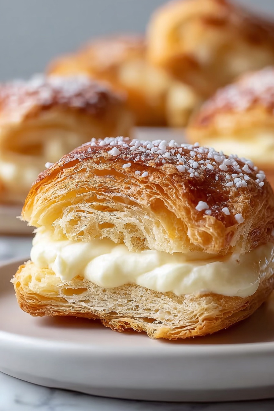 A pastry with cream cheese and sugar on top.
