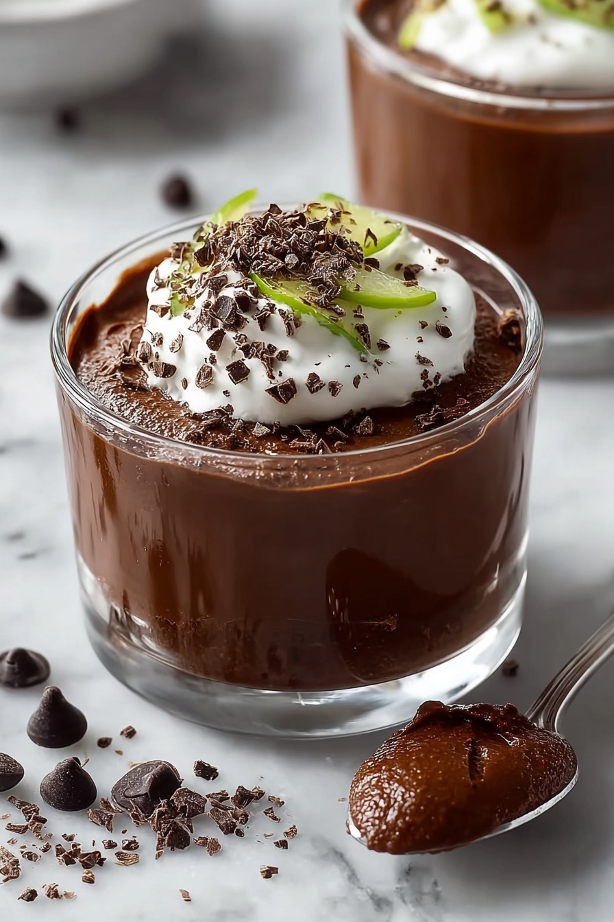 A chocolate dessert with whipped cream on top.