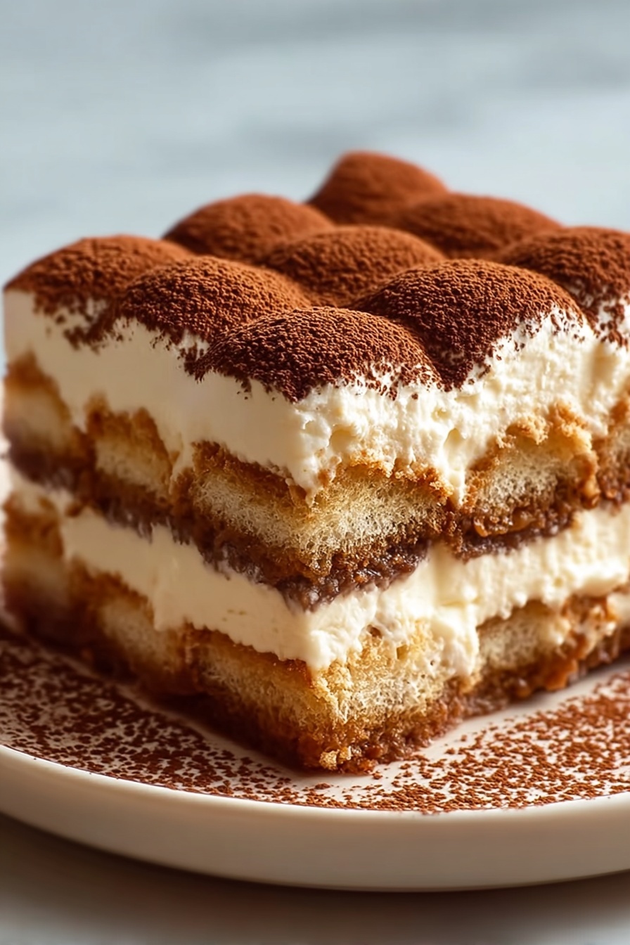 A slice of pumpkin spice tiramisu.
