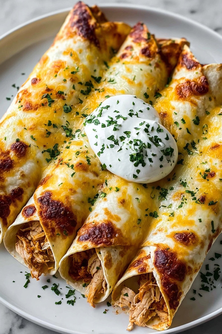 A plate of oven baked chicken taquitos.