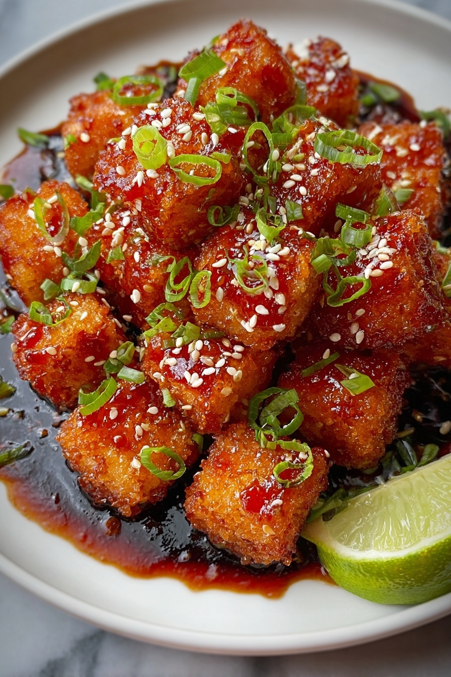 Crispy bang bang salmon bites.