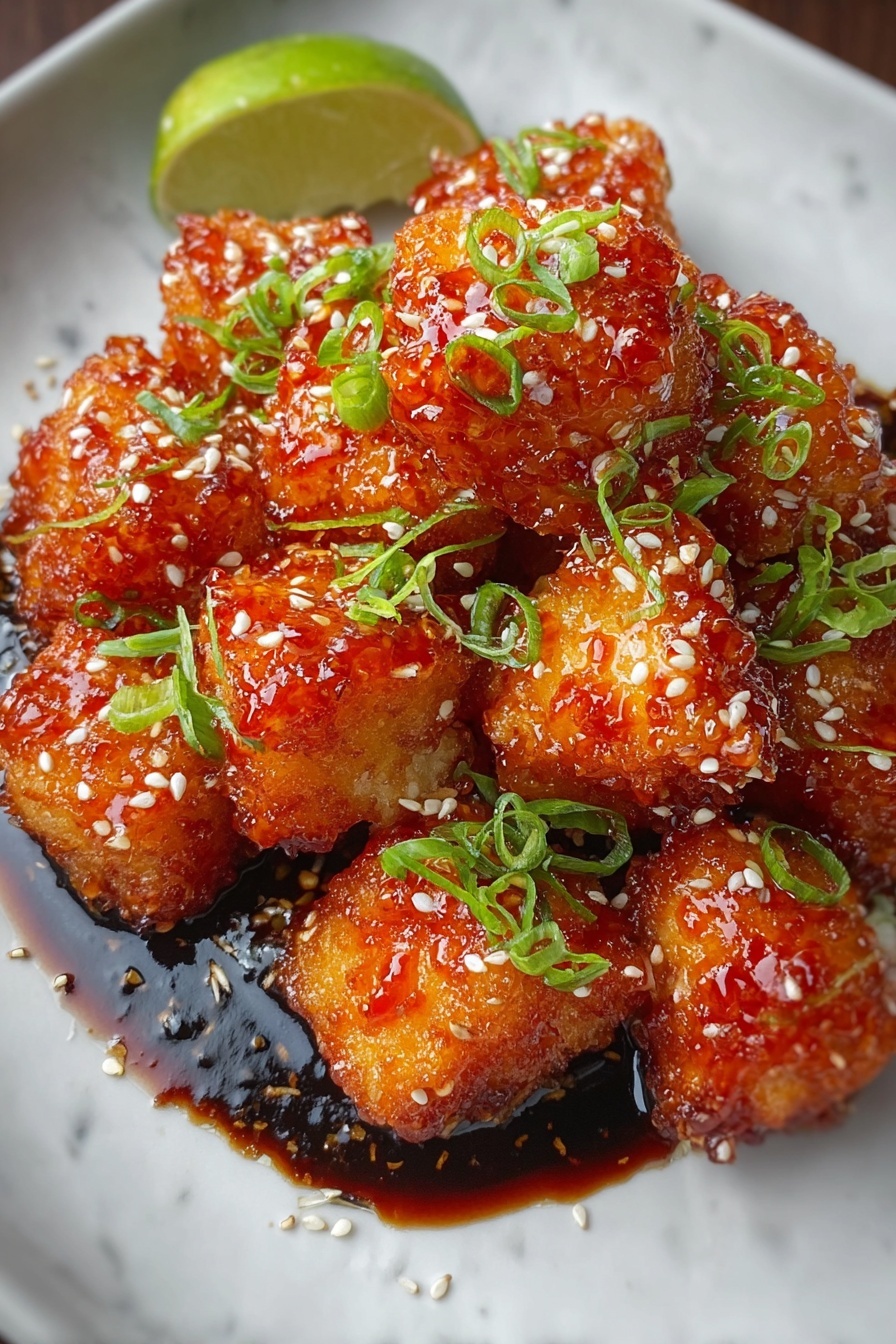 Crispy bang bang salmon bites.