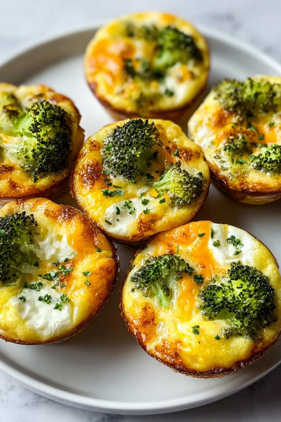 Broccoli cheese cups on a plate.