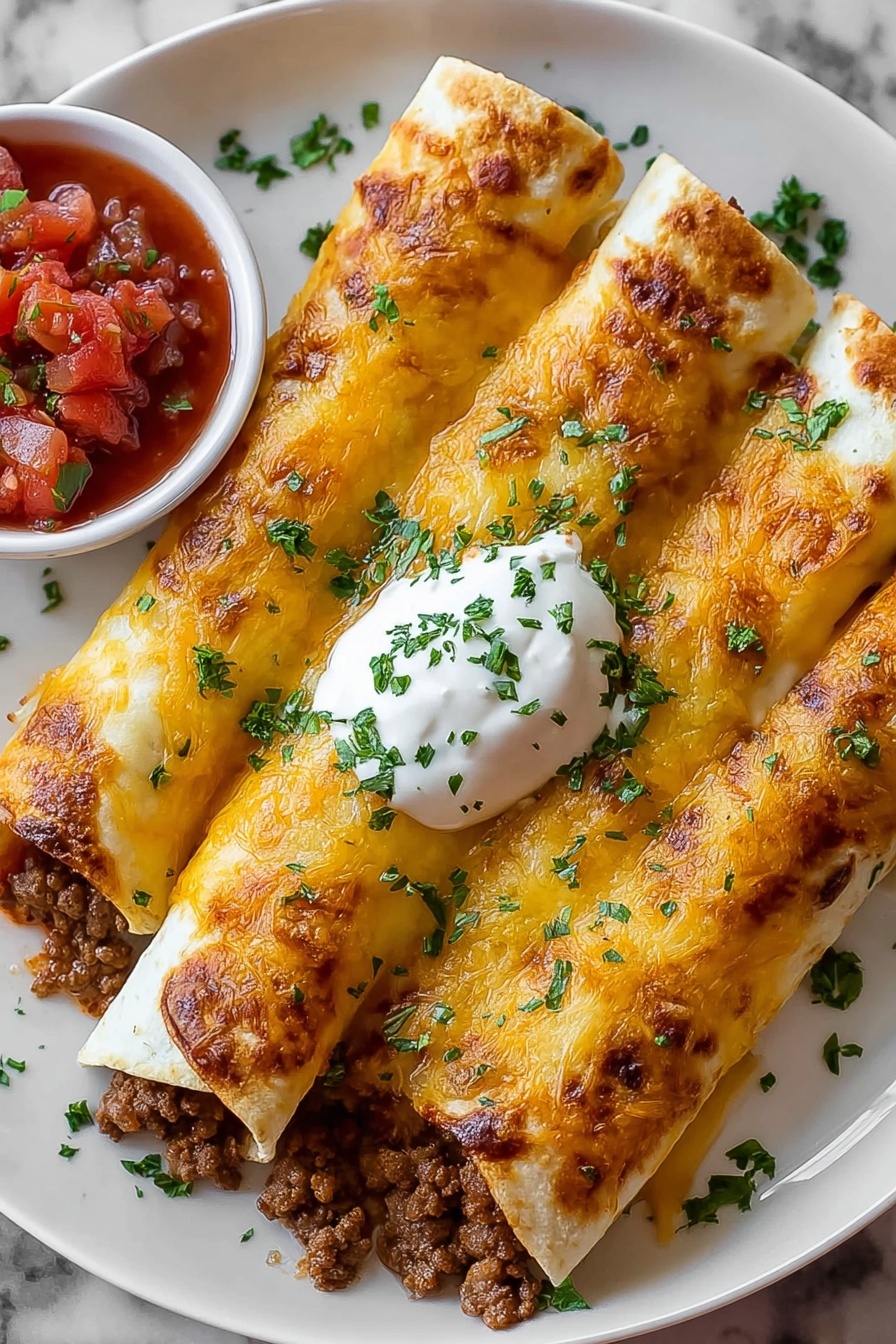 A plate of cheesy taco sticks.