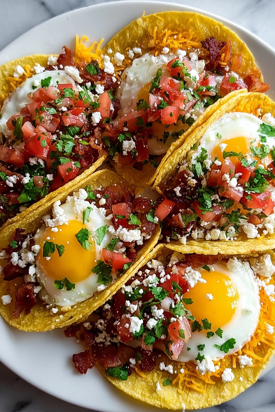 Baked breakfast tacos with eggs, tomatoes, and cheese.