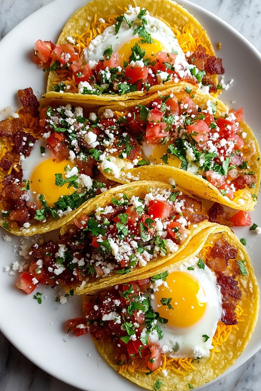 A plate of baked breakfast tacos with tomatoes and cheese.