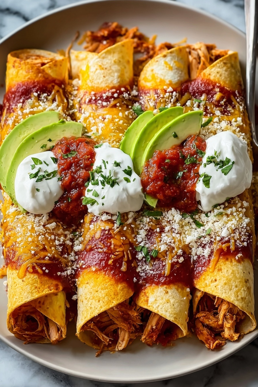 A plate of gluten free chicken taquitos.