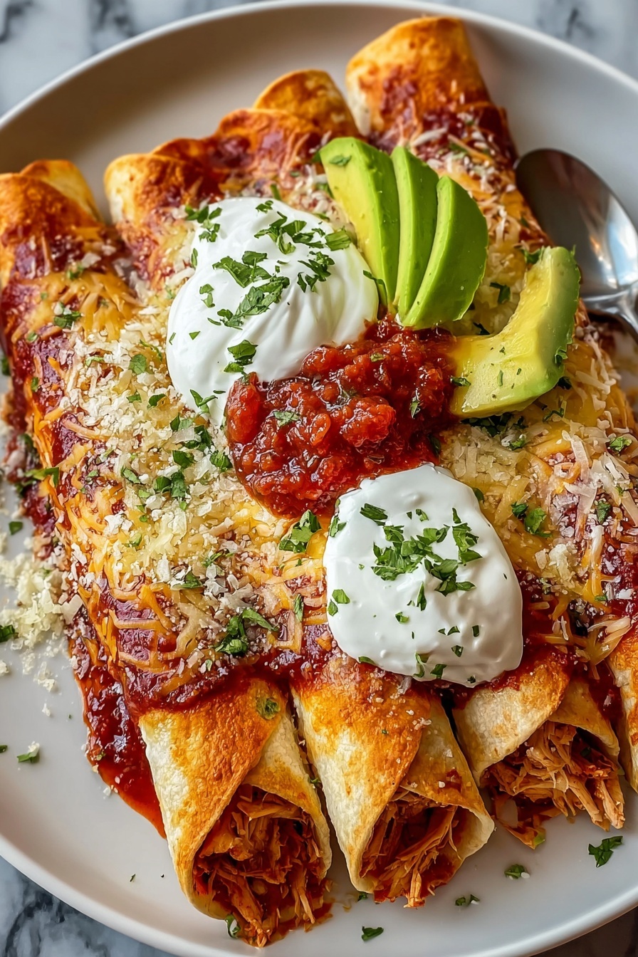 A plate of gluten free chicken taquitos with guacamole and sour cream.