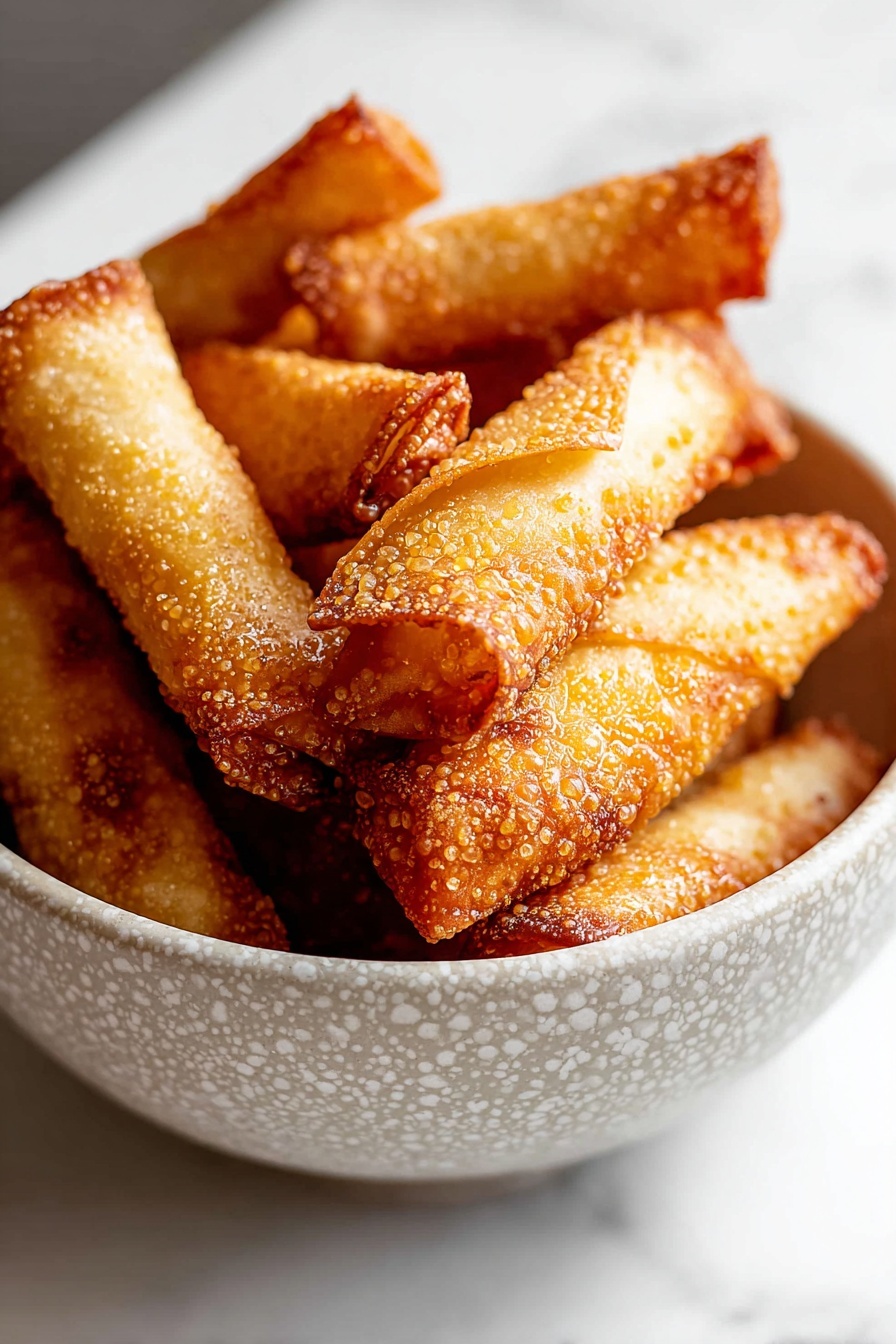 A bowl of egg rolls.