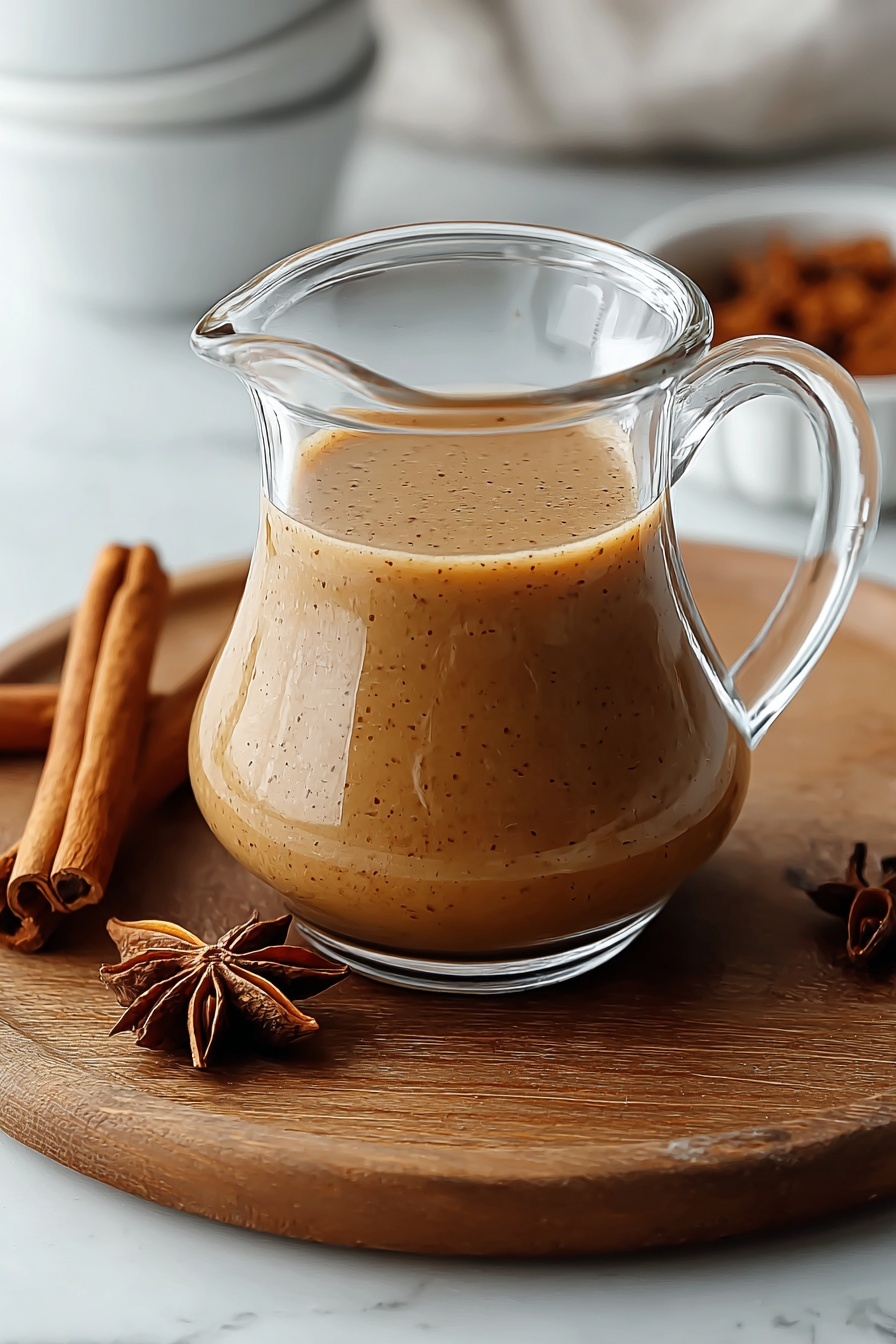 A glass of vanilla pumpkin marshmallow coffee.