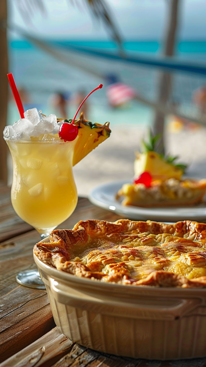 A Chicken Pot Pie and a Piña Colada Duo.