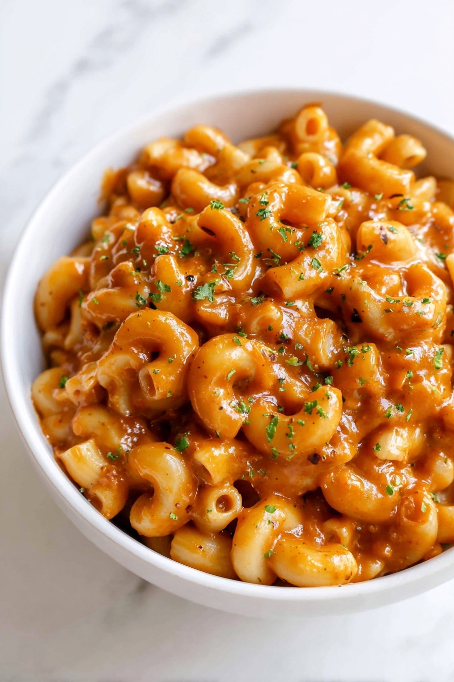 A bowl of French Onion Pasta.