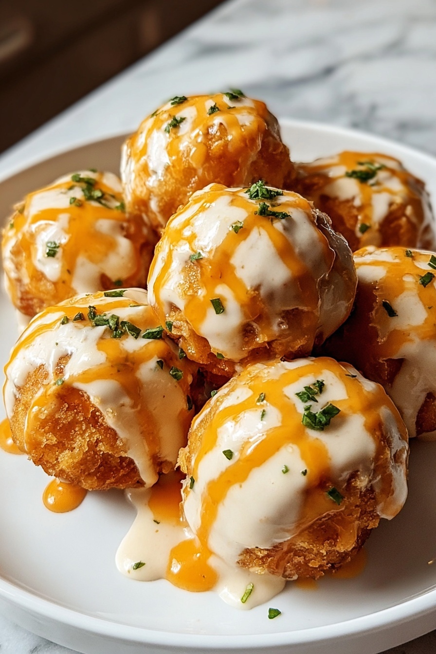 Cheesy Buffalo Ranch Chicken Bombs.