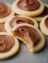 A Twix cookie cup with a bite taken out of it.