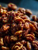 A close up of roasted nuts.